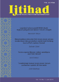 Ijtihad : Jurnal Wacana Hukum Islam dan Kemanusiaanrn Volume 14, No. 1 Juni 2014