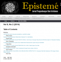 Episteme: Jurnal Pengembangan Ilmu Keislaman Volume 9, No. 2, Desember 2014