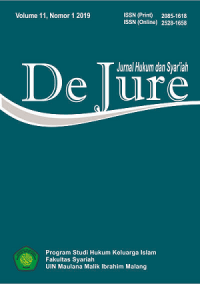 De Jure: Jurnal Hukum dan Syariah Vol 11, No 1 (2019)