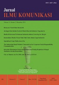 Jurnal ILMU KOMUNIKASI Volume 12, Nomor 2, Tahun 2015