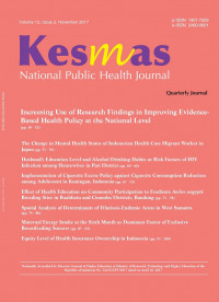 Kesmas: National Public Health Journal, Volume 12, Issue 2, November 2017