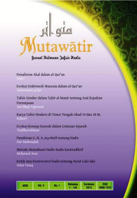 Mutawatir : Jurnal Keilmuan Tafsir Hadis Volume 3, Nomor 1, (2013)