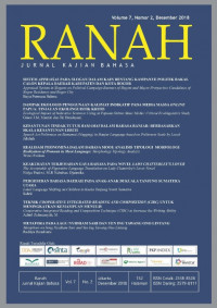 Ranah: Journal of Language Studies Vol 8, No 1 (2019)