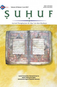 Suhuf: Jurnal Pengkajian Al Quran dan Budaya Volume 11 Nomor 2 (2018)